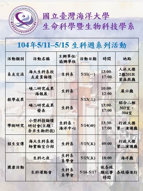 生科週系列活動